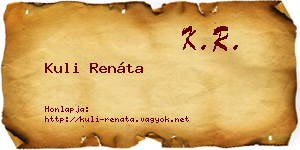 Kuli Renáta névjegykártya